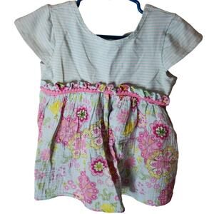 Pastourelle by Pippa & Julie Floral Stripe Top, Girls Size 4